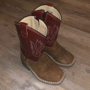 OLD WEST TODDLER Cowboy Boots Red Brown western